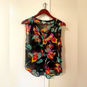 Joie colorful translucent/sheer Silk top.